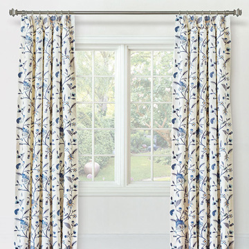 PROMENADE FLORAL CURTAIN PANEL IN BLUE