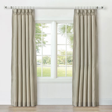 REVERIE FAUX SILK CURTAIN PANEL IN PEARL