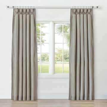 REVERIE STRIPED CURTAIN PANEL IN TRUFFLE