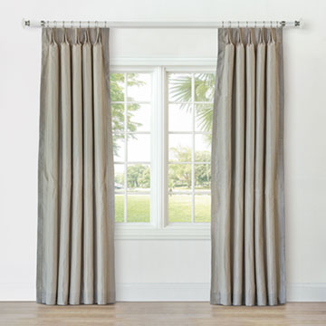 REVERIE STRIPED CURTAIN PANEL IN TRUFFLE