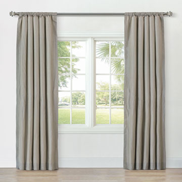 REVERIE STRIPED CURTAIN PANEL IN TRUFFLE