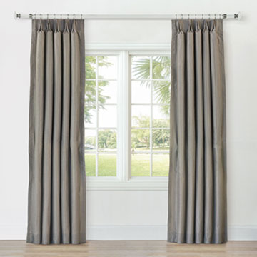REVERIE STRIPED CURTAIN PANEL IN PEWTER