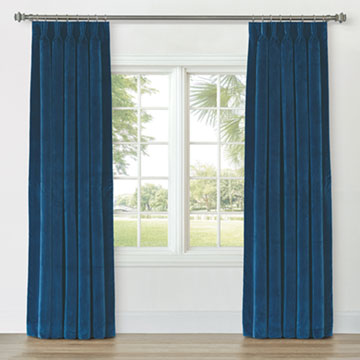 UMA VELVET CURTAIN PANEL IN BLUE