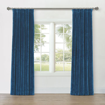 UMA VELVET CURTAIN PANEL IN BLUE