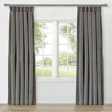 UMA VELVET CURTAIN PANEL IN GRAY