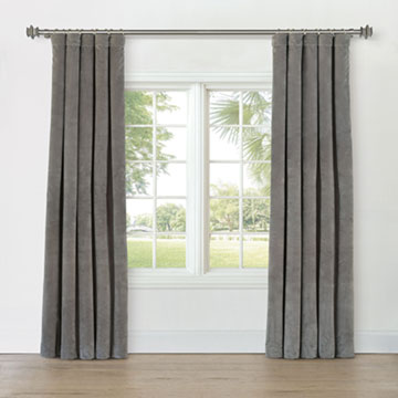 UMA VELVET CURTAIN PANEL IN GRAY