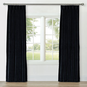 UMA VELVET CURTAIN PANEL IN CHARCOAL
