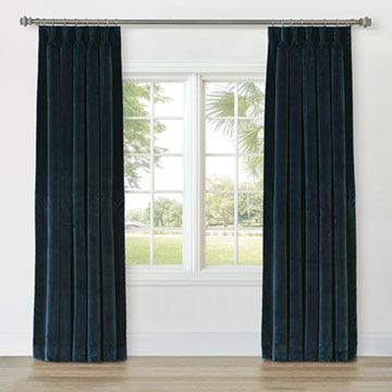 UMA VELVET CURTAIN PANEL IN PACIFIC