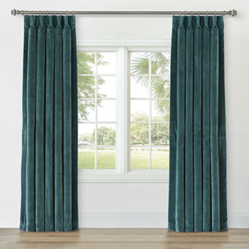UMA VELVET CURTAIN PANEL IN TEAL