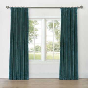 UMA VELVET CURTAIN PANEL IN TEAL