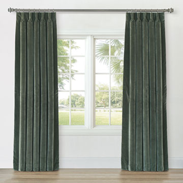 UMA VELVET CURTAIN PANEL IN PINE