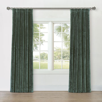 UMA VELVET CURTAIN PANEL IN PINE