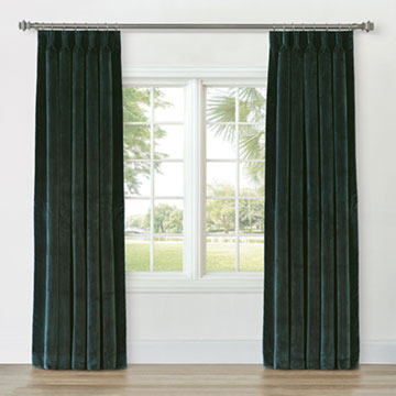 UMA VELVET CURTAIN PANEL IN EMERALD