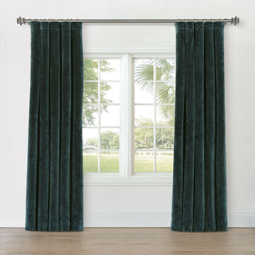 UMA VELVET CURTAIN PANEL IN EMERALD