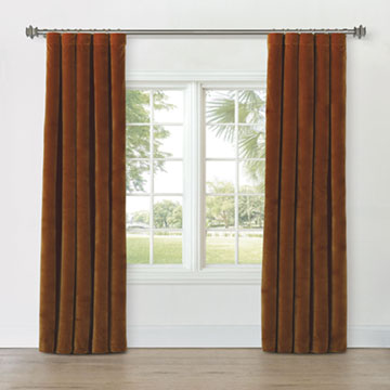 UMA VELVET CURTAIN PANEL IN ORANGE