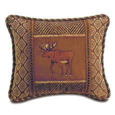 Dakota: Embroidered Moose Collage Decorative Pillo