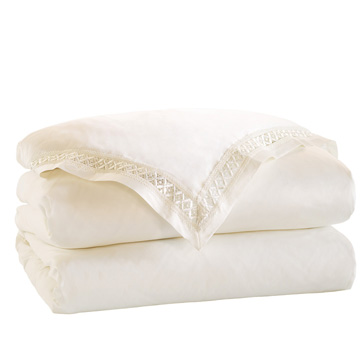 Juliet Lace Duvet Cover in Ivory/Ivory