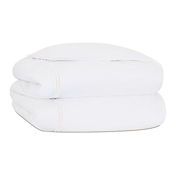 Enzo Satin Stitch Duvet Cover in White