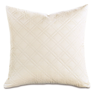 Coperta Diamond Quilted Euro Sham in Ivory