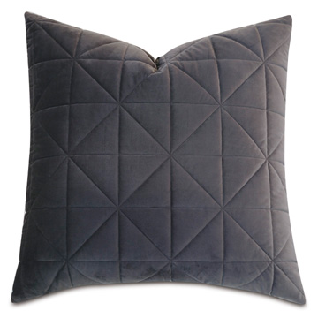 Nova Quilted Velvet Euro Sham in Slate