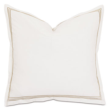 Tessa Satin Stitch Euro Sham in Ivory/Bisque