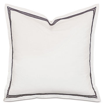 Tessa Satin Stitch Euro Sham in Ivory/Black