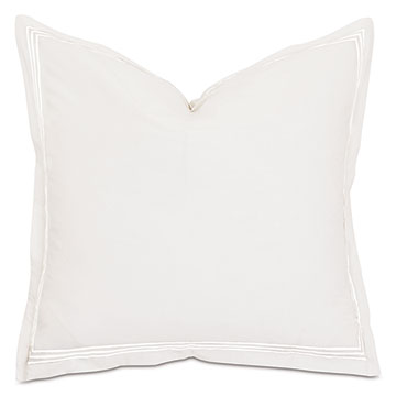 Tessa Satin Stitch Euro Sham in Ivory/White