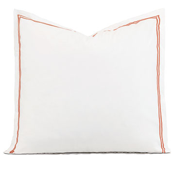 Enzo Satin Stitch Euro Sham in Coral