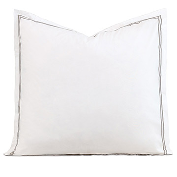 Enzo Satin Stitch Euro Sham in Dove