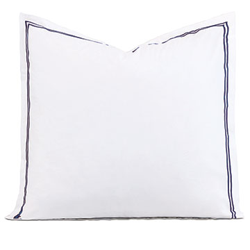 Enzo Satin Stitch Euro Sham in Navy