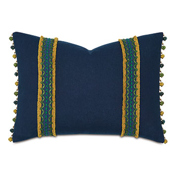 FAIRUZA EMBROIDERED TRIM DECORATIVE PILLOW