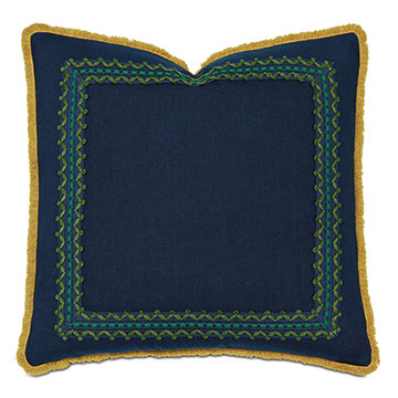 FAIRUZA EMBROIDERED TRIM DECORATIVE PILLOW