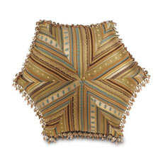 Fiji: Moala Pinwheel With Beads Decorative Pillow