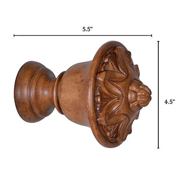 Legna Maple Lotus Finial Pair