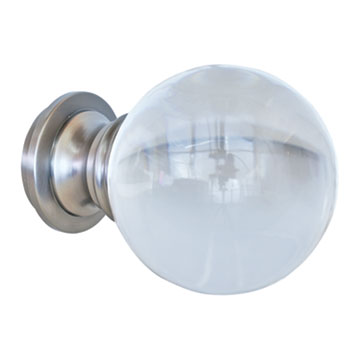 ACERO BRUSHED NICKEL LUCITE BALL FINIAL PAIR