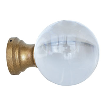 ACERO BRASS LUCITE BALL FINIAL PAIR