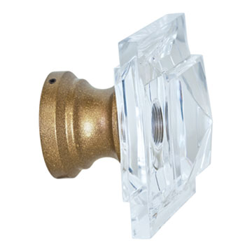 ACERO BRASS LUCITE PYRAMID FINIAL PAIR