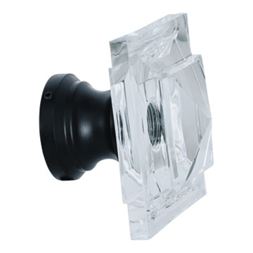 ACERO MATTE BLACK LUCITE PYRAMID FINIAL PAIR