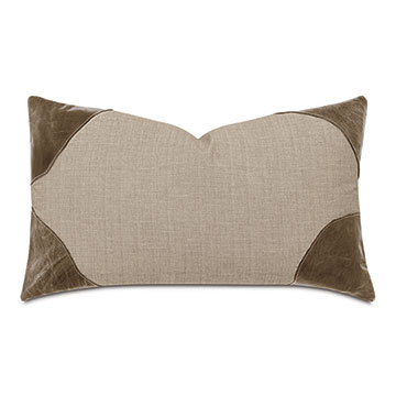 HIGGINS LEATHER CORNERS DECORATIVE PILLOW