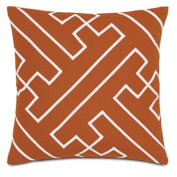 Indira Geometric Decorative Pillow in Orange