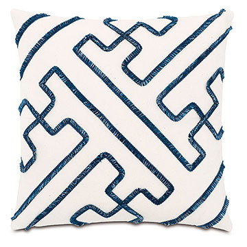 Indira Geometric Decorative Pillow in White