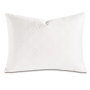 Coperta Diamond Quilted King Sham in White