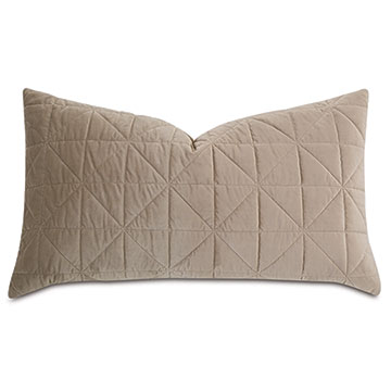 Nova Quilted Velvet King Sham in Fawn