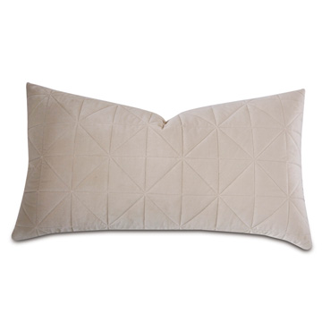 Nova Quilted Velvet King Sham in Ivory