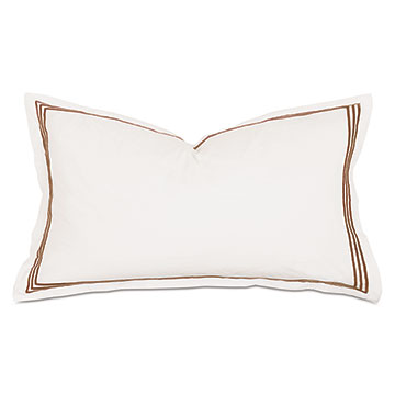 Tessa Satin Stitch King Sham in Ivory/Brown