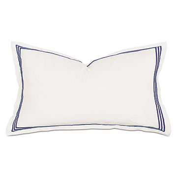 Tessa Satin Stitch King Sham in Ivory/Navy