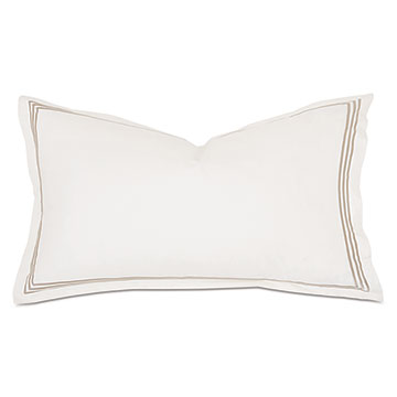 Tessa Satin Stitch King Sham in Ivory/Sable