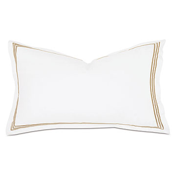 Tessa Satin Stitch King Sham in White/Antique