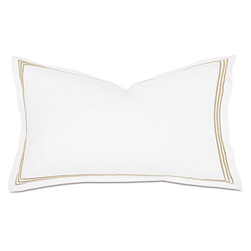 Tessa Satin Stitch King Sham in White/Bisque