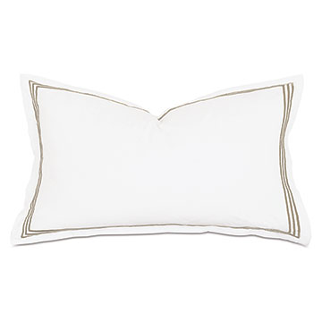 Tessa Satin Stitch King Sham in White/Sable